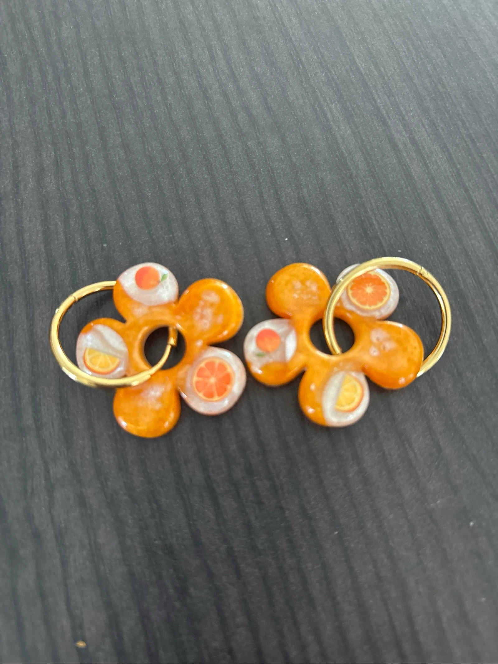 Fleurs 3 cm orange